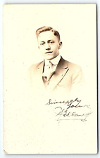 c1910 DASHING YOUNG GENTLEMAN AUTOGRAPHED PHOTO RPPC POSTCARD P4247 picture