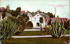 Vtg 1910s Plaza and Mission Church Los Angeles California CA Postcard picture