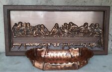 Coppercraft Vintage Gregorian Copper Last Supper Wall and Copper Bowl Lot  picture
