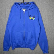 Walt Disney World Hoodie Men's M Blue Zip Up 2005 Y2K Where The Party Never Ends picture