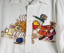 Vintage Disney WINNIE THE POOH LS Button Shirt Vtg XL Chest 50” Cotton ISSUES picture