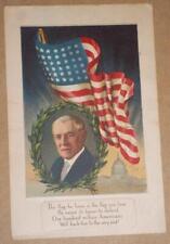 POSTCARD, PRESIDENT WOODROW WILSON WITH FLAG & CAPITOL BUILDING picture