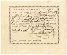 1783 dated Pay Table Office Order from War Taxes - Connecticut - American Revolu picture