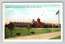 Marquette MI-Michigan, State House, Branch Prison, Vintage c1928 Postcard picture