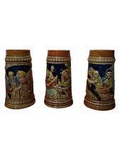 Vtg German Style Beer Steins Lot of 3 Made in Japan picture
