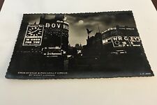 VTG London at Night..Eros Statue & PIccadilly Circus Postcard..Photo picture