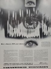 1942 Farnsworth Television Fortune WW2 Print Ad Q4 Eyes America's Next Industry picture
