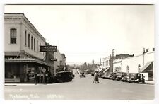 1930s RPPC REDDING CALIFORNIA STREET SCENE,STORE,HOTELS,CARS~REAL PHOTO POSTCARD picture