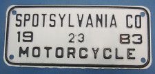 1963 Spotsylvania County Virginia motorcycle license plate picture