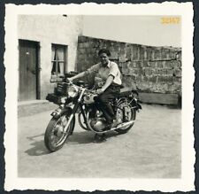 HOREX REGINA motorcycle, boy on classic motorbike, Vintage fine art picture