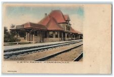 c1910's C & NW Depot Station Train Railroad Morrison Illinois IL Posted Postcard picture