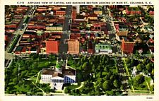 Airplane View Of Capitol & Business Section Main St Columbia SC Postcard picture