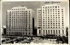 Hotel Carrera ~ Santiago Chile ~ RPPC real photo postcard ~ 1940s cars picture