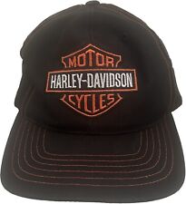 Vintage Harley Davidson Hat Mens OS Black SnapBack Trucker Annco Biker Moto 3D picture