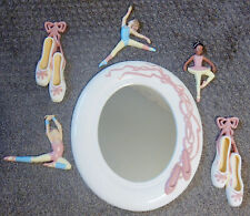 Vtg. 6 piece Homco Burwood Ballet Mirror Slippers Dancers Girls Wall Hanging picture
