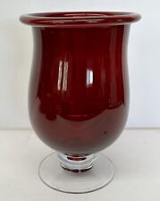 Large Red Glass Candle Holder 12” picture