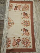 Vtg Linen/Cotton Austrian Folk Traditional Scandi Style Square Tablecloth 40