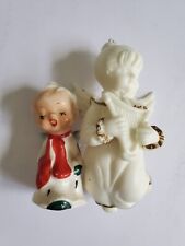 Lot of 2 Christmas Angels Ceramic Shaker and Porcelain 3.5
