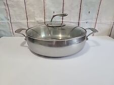 Tupperware Chef Series 6 Qt Saute Pan, Tempered Glass Cover Large 12'' Stainless picture
