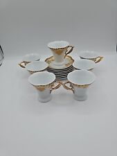 Vintage SET 7 Porcelain Old Tea cup plate Peach Japan picture
