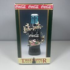 1999 Coca-Cola Coke Bottle w/ Santa Sleigh Movement Christmas Tree Topper NEW picture