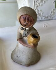Vintage UCTCI Stoneware Girl Figurine Holding Flower Pot Jug Vase picture