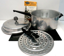 Vintage Mirro-Matic Polished Aluminum 6 qt Deluxe Pressure Cooker M-0296 NOS NEW picture