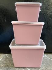 3 Pink EKCO Stor-Mates PLASTIC CONTAINERS Food Storage 2 4 6 Cup W Lids VINTAGE picture