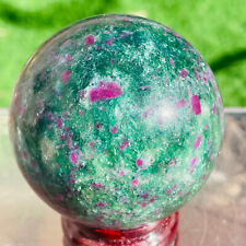 398g Top Natural Emerald Ruby Gemstone Quartz Crystal Sphere Ball Specimen picture
