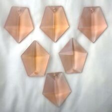 MASSIVE CUT GEOMETRIC CHANDELIER CRYSTALS BEADS PINK/PEACH C-26 picture