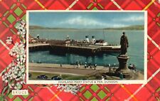 Vintage Postcard 1994 View of Highland Mary Statue & Pier Dunoon Scotland UK picture