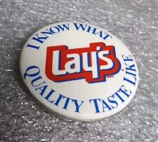 Vintage Lay's Potato Chips Pinback Button I Know What Lay's Quality Taste Like picture