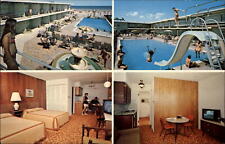Wildwood Crest New Jersey Lampliter Motel pool slide room TV vintage postcard picture