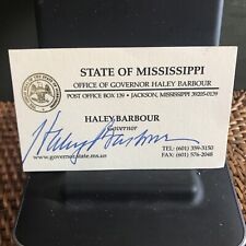 Haley Barbour AUTO AUTOGRAPH SIGNED Mississippi Governor Business Card RARE picture