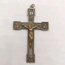 Antique Crucifix 2.5in. Possible Sterling Silver Gold Cross Pendant  picture