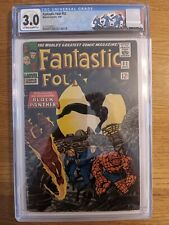 Fantastic Four # 52 CGC 3.0 OW/W Key 1st Black Panther 1966 Lee Kirby Custom Lbl picture