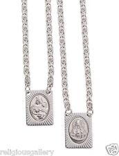 Stainless Steel Scapular, Sacred Heart of Jesus & Virgin of Mount Carmel Medal picture