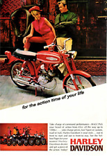 1967 Print Ad Harley Davidson Motorcycle M-65 65cc to 1200cc For the Action Time picture