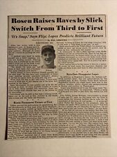 Al Rosen Cleveland Indians 1954 Sporting News Baseball 6X8 Panel picture