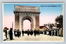 Kingston Ontario Canada, Memorial Arch, Military Band, Antique Vintage Postcard picture