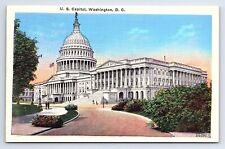 Postcard Washington DC, United States Capitol Building Linen Unposted picture