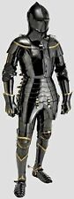 Medieval Knight Black Suit of Armor Combat Full Body Halloween Armor Knight picture