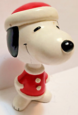 VINTAGE 1960's PEANUTS HAND PAINTED SNOOPY IN SANTA OUTFIT BOBBLE HEAD picture