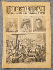 CHRISTIAN HERALD 30 DEC 1909 LATE KING LEOPOLD BELGIUM CONGO HORRORS NEWSPAPER picture