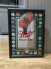 Vintage Mirror Miller HIGH LIFE Sign NFL  28 Teams Beer 20x15 in excellent shape picture