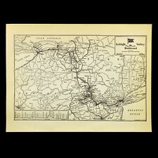Vintage LEHIGH VALLEY Railroad Map Antique Pennsylvania Railway Map Rochester picture