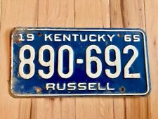 1965 Kentucky Russell County License Plate picture