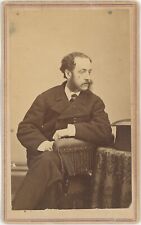 Artistic Posed Man Mutton Chops Albany, New York 1860s CDV Carte de Visite X702 picture