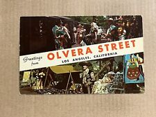 Postcard Olvera Street Los Angeles California Greetings Vintage CA PC picture