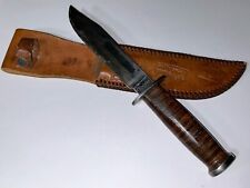 Kinfolks Knife In Kinfolks Leather Sheath Vintage Kinfolks Knife Leather Handle picture
